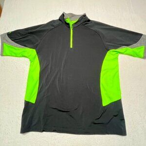 Antigua Black and Lime Green Golf Shirt- Size XL